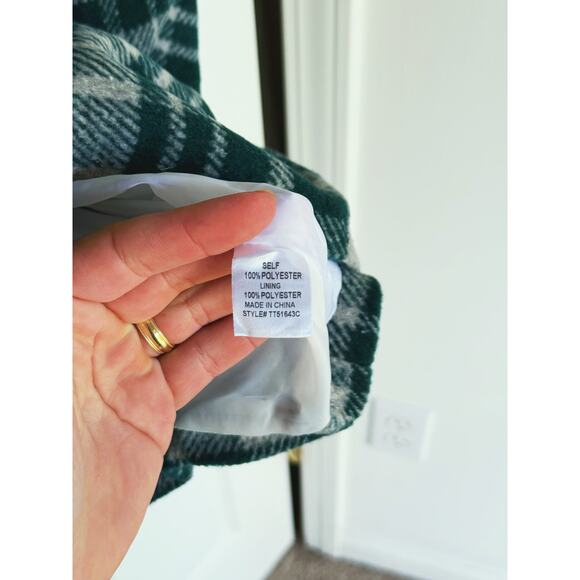 NWT Green Plaid 3-Piece Set Top Skirt Long Coat Small Holiday Academia Winter - Picture 10 of 16